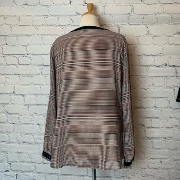 Liz Claiborne Stripe Button Up Tunic Top 2X - Picture 7 of 9